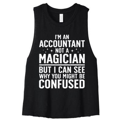 Funny Accountant Design For Women Accountant Accounting Women's Racerback Cropped Tank