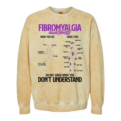 Fibromyalgia Awareness Do Not Judge What You Dont Understand Colorblast Crewneck Sweatshirt