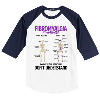 Fibromyalgia Awareness Do Not Judge What You Dont Understand Baseball Sleeve Shirt