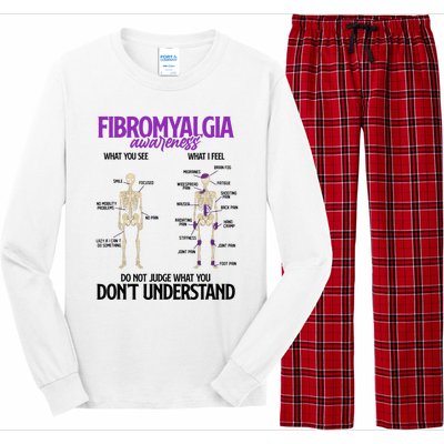 Fibromyalgia Awareness Do Not Judge What You Dont Understand Long Sleeve Pajama Set