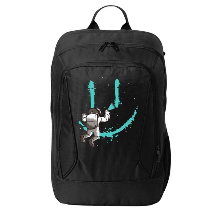 Funny Astronaut Drawing Smile Grafitti In Galaxy City Backpack