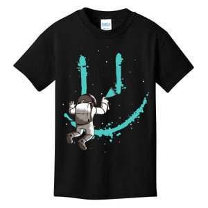 Funny Astronaut Drawing Smile Grafitti In Galaxy Kids T-Shirt