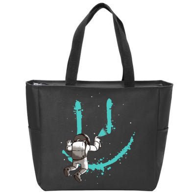 Funny Astronaut Drawing Smile Grafitti In Galaxy Zip Tote Bag