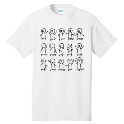 Funny Algebra Dance Graph Figures Math Equation Tall T-Shirt