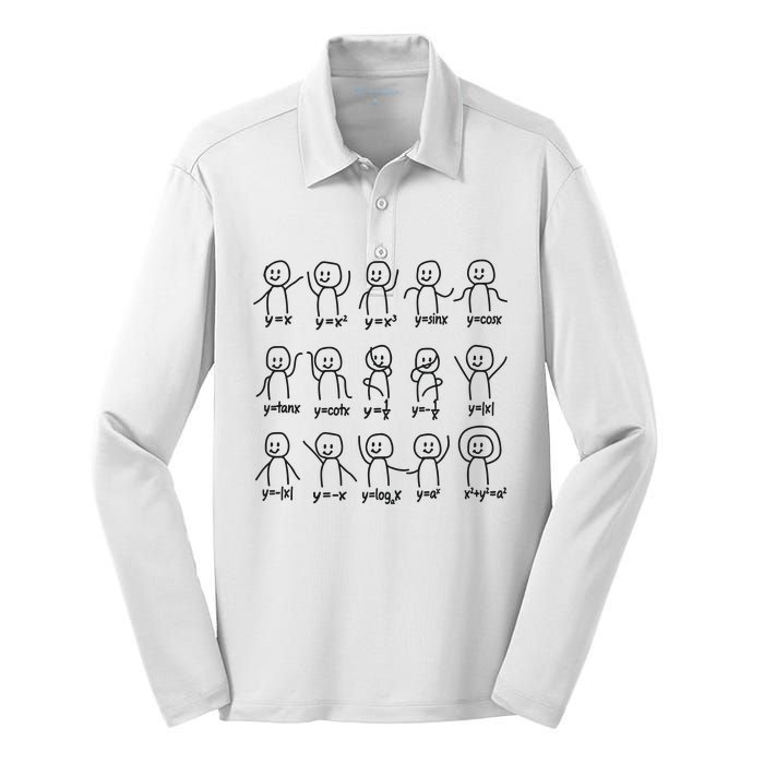 Funny Algebra Dance Graph Figures Math Equation Silk Touch Performance Long Sleeve Polo