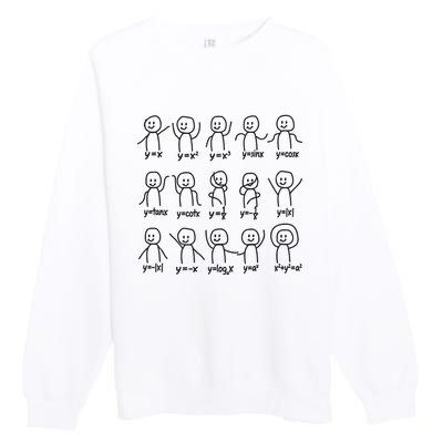 Funny Algebra Dance Graph Figures Math Equation Premium Crewneck Sweatshirt