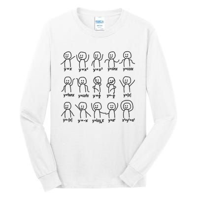 Funny Algebra Dance Graph Figures Math Equation Tall Long Sleeve T-Shirt