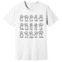 Funny Algebra Dance Graph Figures Math Equation Premium T-Shirt