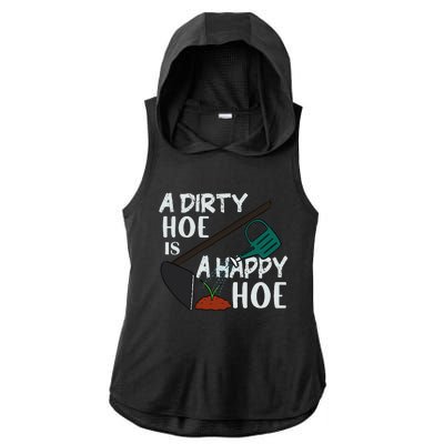 Funny A Dirty Hoe Is A Happy Hoe Sarcastic Gardening Ladies PosiCharge Tri-Blend Wicking Draft Hoodie Tank