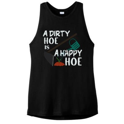 Funny A Dirty Hoe Is A Happy Hoe Sarcastic Gardening Ladies PosiCharge Tri-Blend Wicking Tank