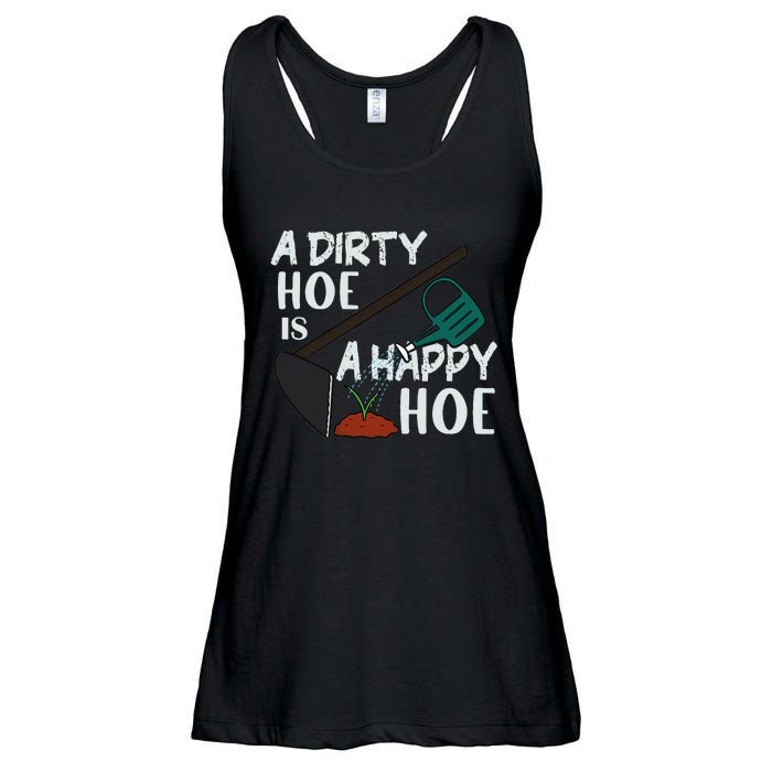 Funny A Dirty Hoe Is A Happy Hoe Sarcastic Gardening Ladies Essential Flowy Tank