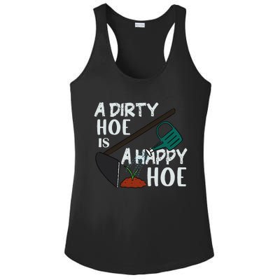 Funny A Dirty Hoe Is A Happy Hoe Sarcastic Gardening Ladies PosiCharge Competitor Racerback Tank