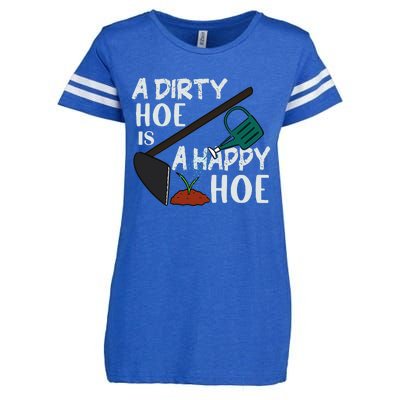 Funny A Dirty Hoe Is A Happy Hoe Sarcastic Gardening Enza Ladies Jersey Football T-Shirt