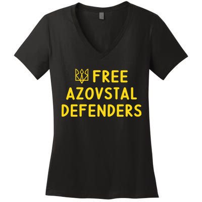 Free Azovstal Defenders Women's V-Neck T-Shirt