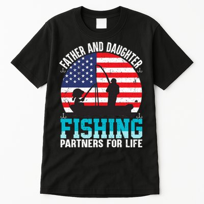 Father And Daughter Fishing Partners For Life Funny Tall T-Shirt