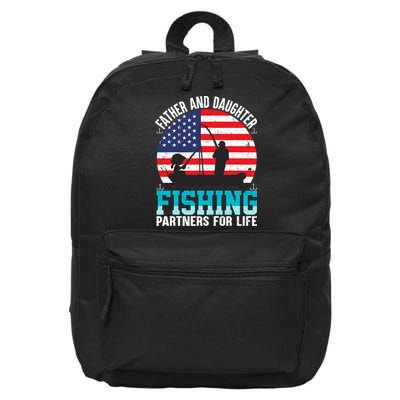 Father And Daughter Fishing Partners For Life Funny 16 in Basic Backpack