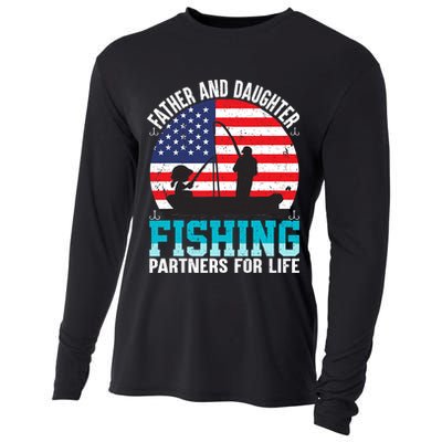Father And Daughter Fishing Partners For Life Funny Cooling Performance Long Sleeve Crew