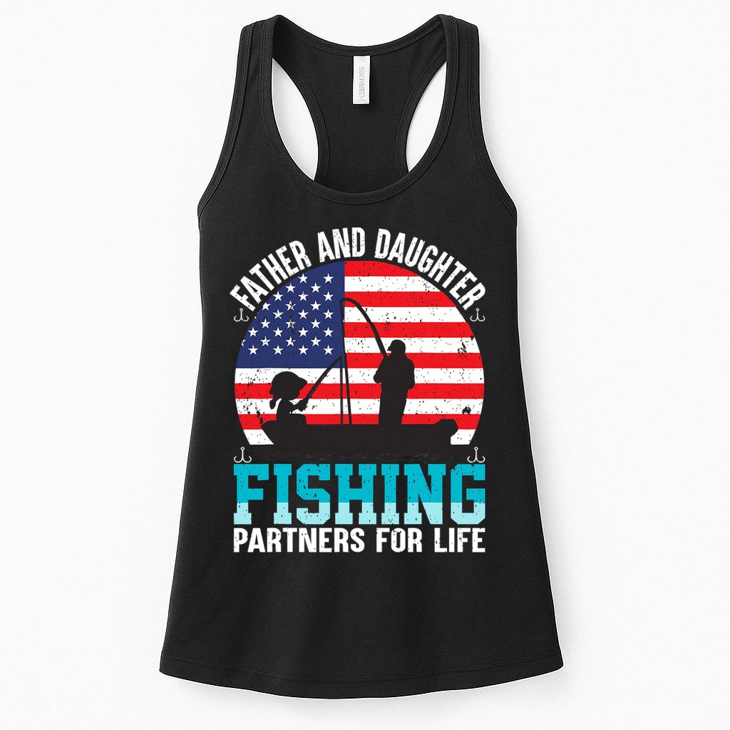 Father And Daughter Fishing Partners For Life Funny Womens Tank Top