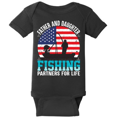 Father And Daughter Fishing Partners For Life Funny Baby Bodysuit