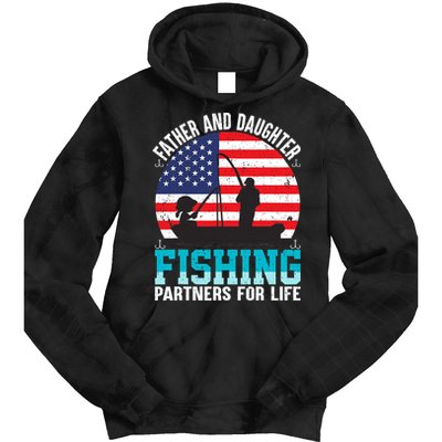 Father And Daughter Fishing Partners For Life Funny Tie Dye Hoodie