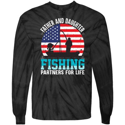 Father And Daughter Fishing Partners For Life Funny Tie-Dye Long Sleeve Shirt