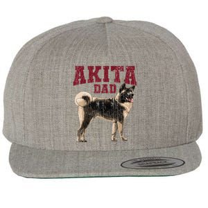 Funny Akita Dad For Men Akita Owner Gifts Wool Snapback Cap