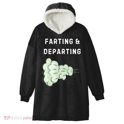 Farting And Departing Funny Hilarious Ugly Airport Swap Gag  Hooded Wearable Blanket
