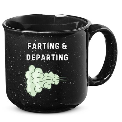 Farting And Departing Funny Hilarious Ugly Airport Swap Gag  15oz Campfire Ceramic Mug