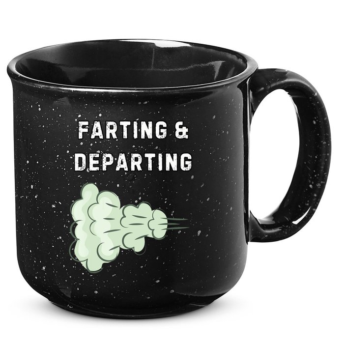Farting And Departing Funny Hilarious Ugly Airport Swap Gag  15oz Campfire Ceramic Mug