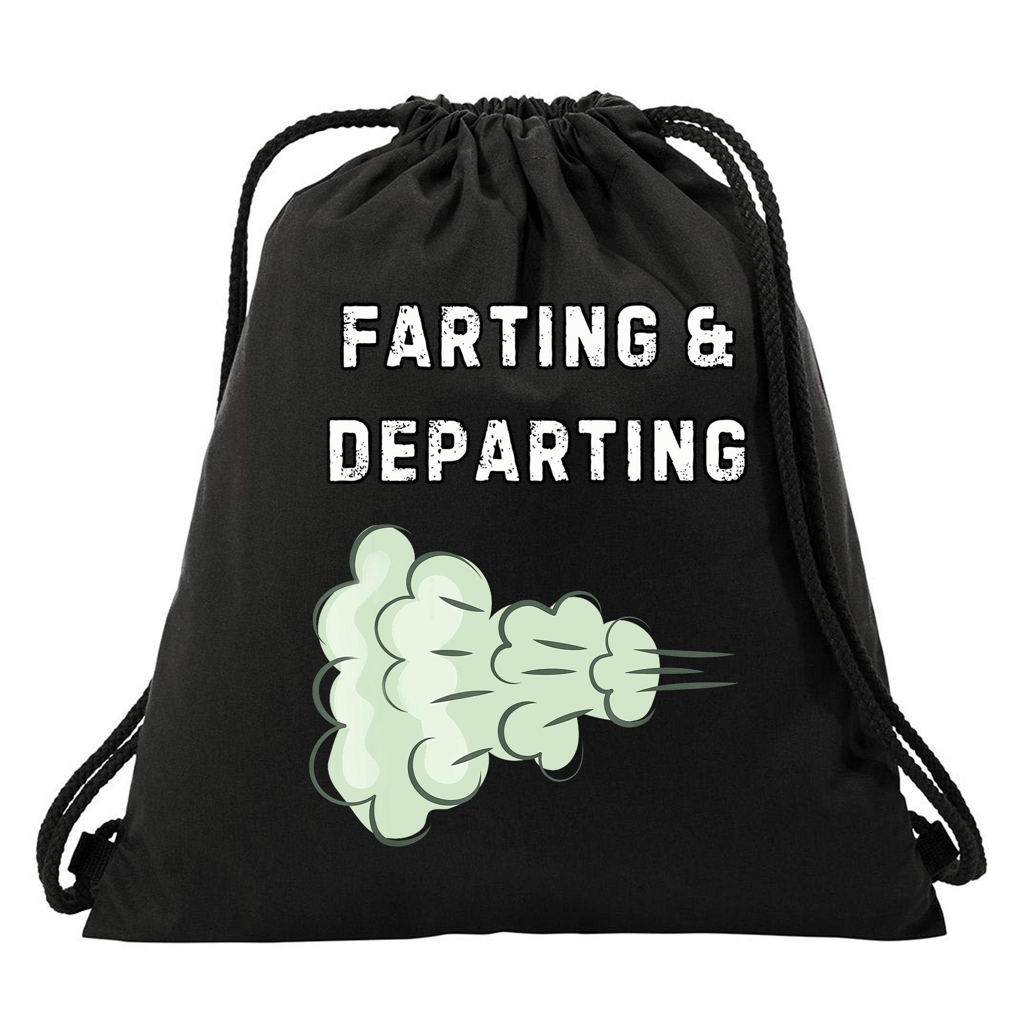 Farting And Departing Funny Hilarious Ugly Airport Swap Gag  Drawstring Bag