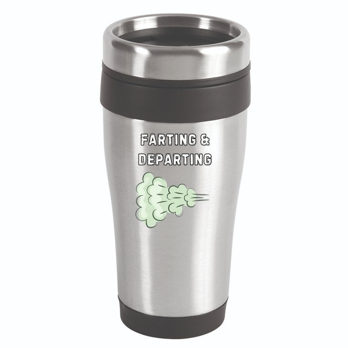 Farting And Departing Funny Hilarious Ugly Airport Swap Gag  16oz Travel Tumbler