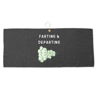 Farting And Departing Funny Hilarious Ugly Airport Swap Gag  Large Microfiber Waffle Golf Towel