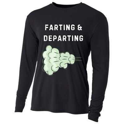 Farting And Departing Funny Hilarious Ugly Airport Swap Gag  Cooling Performance Long Sleeve Crew