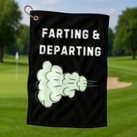Farting And Departing Funny Hilarious Ugly Airport Swap Gag  Golf Towel