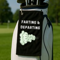 Farting And Departing Funny Hilarious Ugly Airport Swap Gag  Golf Towel