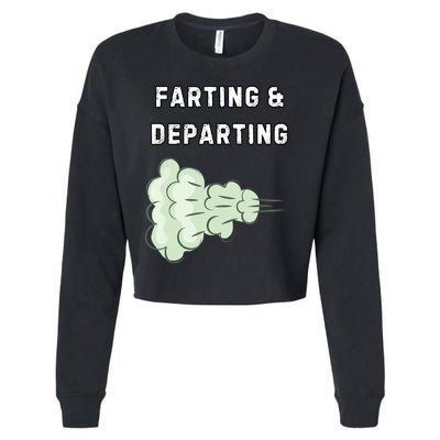 Farting And Departing Funny Hilarious Ugly Airport Swap Gag  Cropped Pullover Crew