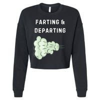 Farting And Departing Funny Hilarious Ugly Airport Swap Gag  Cropped Pullover Crew