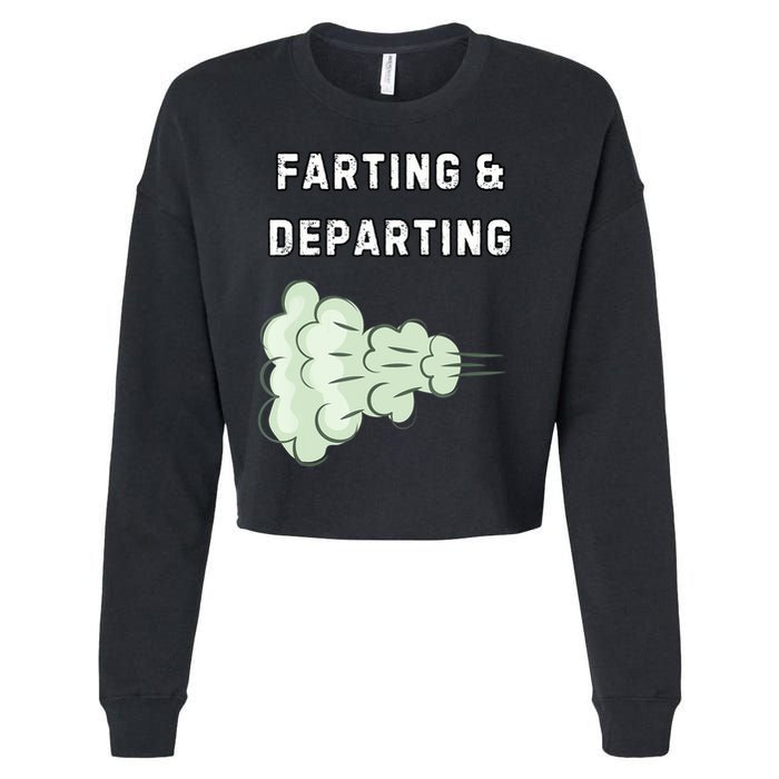 Farting And Departing Funny Hilarious Ugly Airport Swap Gag  Cropped Pullover Crew