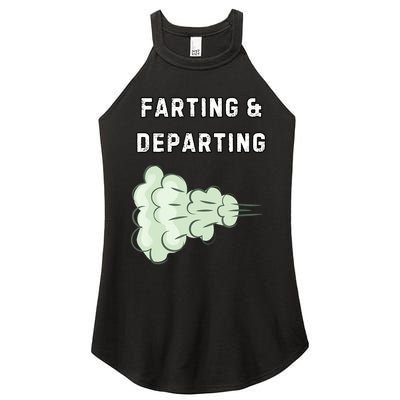 Farting And Departing Funny Hilarious Ugly Airport Swap Gag  Women's Perfect Tri Rocker Tank