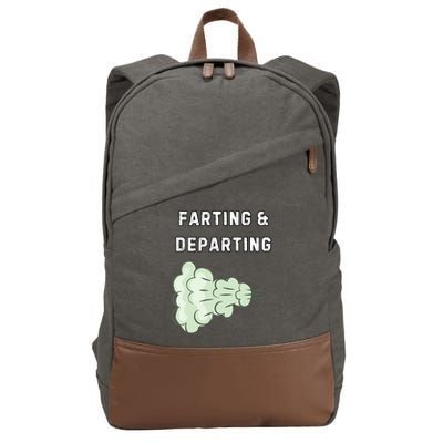 Farting And Departing Funny Hilarious Ugly Airport Swap Gag  Cotton Canvas Backpack