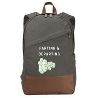 Farting And Departing Funny Hilarious Ugly Airport Swap Gag  Cotton Canvas Backpack