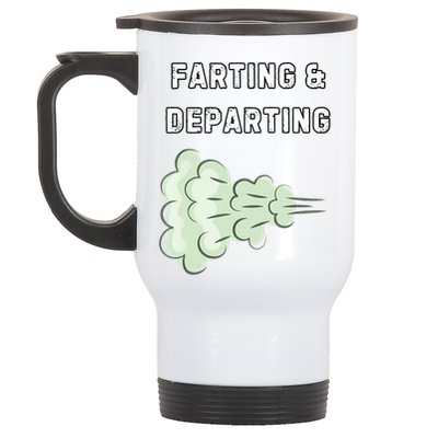 Farting And Departing Funny Hilarious Ugly Airport Swap Gag  Stainless Steel Travel Mug