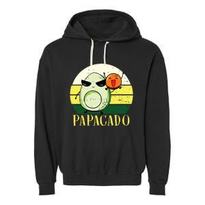 Funny Avocado Dad Gift Vegan Guacamole Avocado Papacado Garment-Dyed Fleece Hoodie