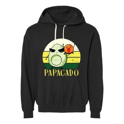 Funny Avocado Dad Gift Vegan Guacamole Avocado Papacado Garment-Dyed Fleece Hoodie