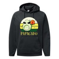 Funny Avocado Dad Gift Vegan Guacamole Avocado Papacado Performance Fleece Hoodie