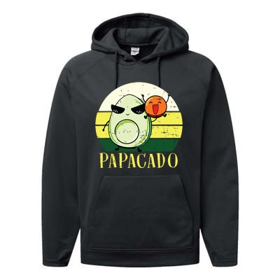 Funny Avocado Dad Gift Vegan Guacamole Avocado Papacado Performance Fleece Hoodie