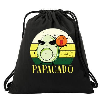 Funny Avocado Dad Gift Vegan Guacamole Avocado Papacado Drawstring Bag