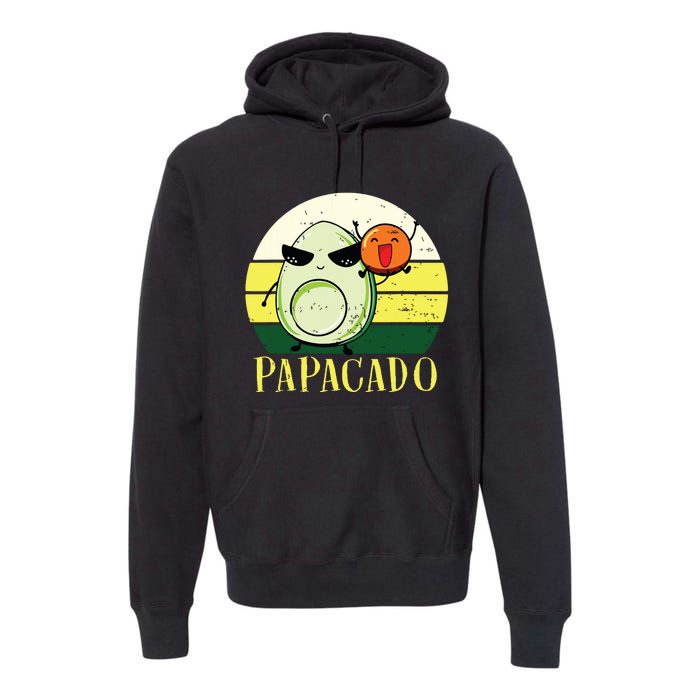 Funny Avocado Dad Gift Vegan Guacamole Avocado Papacado Premium Hoodie