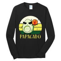 Funny Avocado Dad Gift Vegan Guacamole Avocado Papacado Tall Long Sleeve T-Shirt