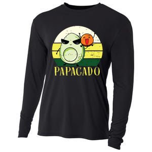 Funny Avocado Dad Gift Vegan Guacamole Avocado Papacado Cooling Performance Long Sleeve Crew